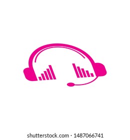 Audio technology, music sound waves vector icon illustration