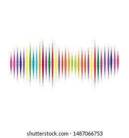 Audio technology, music sound waves vector icon illustration