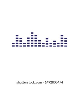 Audio technology, music sound waves vector icon illustration