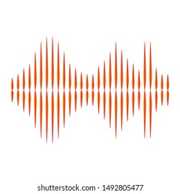 Audio technology, music sound waves vector icon illustration