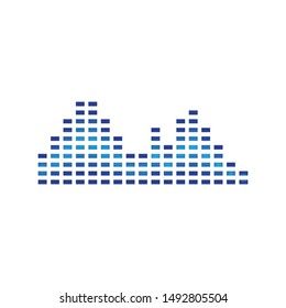Audio technology, music sound waves vector icon illustration