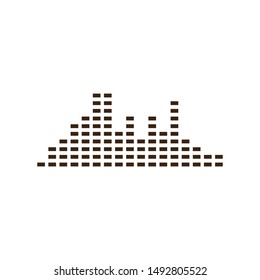 Audio technology, music sound waves vector icon illustration