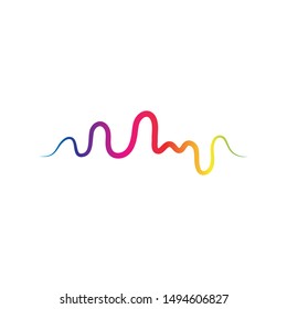 Audio technology, music sound waves vector icon illustration