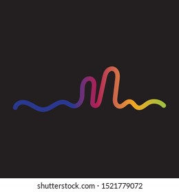 Audio technology, music sound waves vector icon illustration