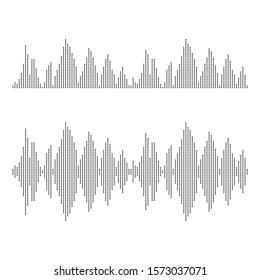Audio technology, music sound waves vector icon illustration