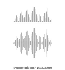 Audio technology, music sound waves vector icon illustration