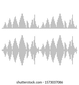 Audio technology, music sound waves vector icon illustration