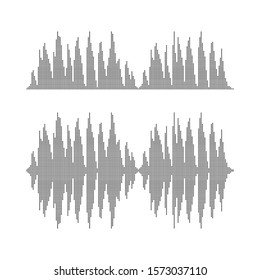 Audio technology, music sound waves vector icon illustration