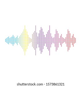 Audio technology, music sound waves vector icon illustration