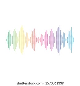 Audio technology, music sound waves vector icon illustration