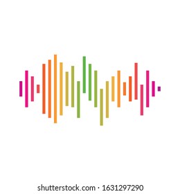 Audio technology  music sound waves vector icon illustration