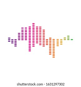 Audio technology  music sound waves vector icon illustration