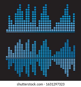 Audio technology  music sound waves vector icon illustration