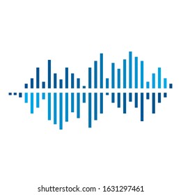 Audio technology  music sound waves vector icon illustration
