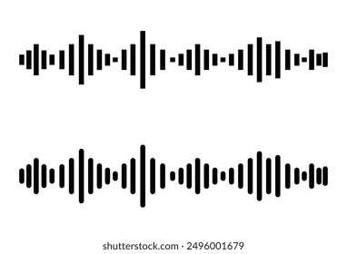 Audio technology, music sound waves vector icon illustration. Sound wave vector icon, music beat symbol. Set sound or audio wave icon. Sound wave for social media and music app. Eps file 168.