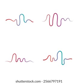 Audio technology  music sound waves set vector icon illustration