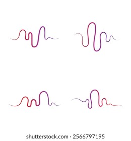 Audio technology  music sound waves set vector icon illustration