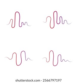 Audio technology  music sound waves set vector icon illustration