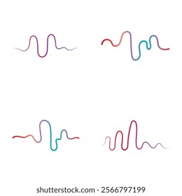 Audio technology  music sound waves set vector icon illustration