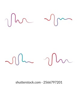 Audio technology  music sound waves set vector icon illustration