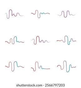 Audio technology  music sound waves set vector icon illustration