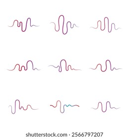 Audio technology  music sound waves set vector icon illustration