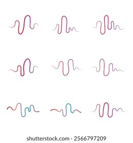 Audio technology  music sound waves set vector icon illustration