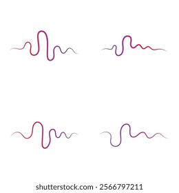 Audio technology  music sound waves set vector icon illustration