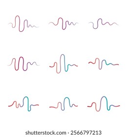 Audio technology  music sound waves set vector icon illustration