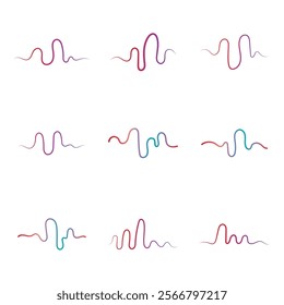 Audio technology  music sound waves set vector icon illustration