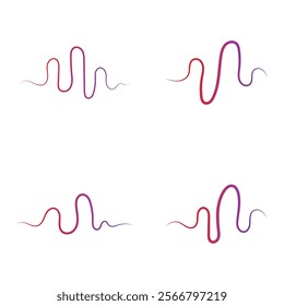 Audio technology  music sound waves set vector icon illustration