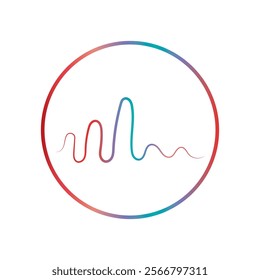 Audio technology, music sound waves vector icon illustration