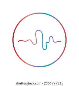 Audio technology, music sound waves vector icon illustration