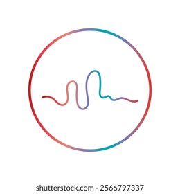 Audio technology, music sound waves vector icon illustration