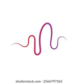 Audio technology, music sound waves vector icon illustration