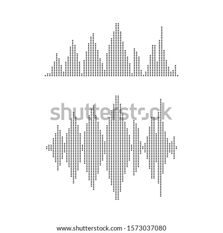 Audio technology, music sound waves vector icon illustration