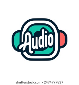 audio text fashion tshirt sticker vector illustration template design