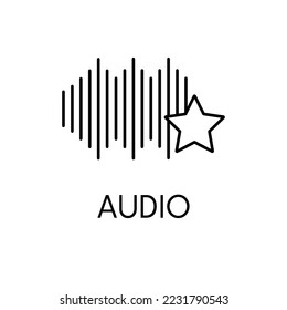 Audio thin line icon on white background