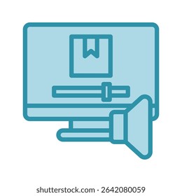 Audio Tool dual tone blue color, mini illustration icon. use for modern concept, print, UI, UX kit, web and app development. Vector related to product offering, marketing, business.