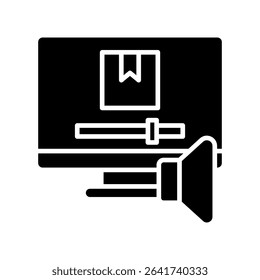 Audio Tool glyph, mini illustration icon. use for modern concept, print, UI, UX kit, web and app development. Vector related to product offering, marketing, business.