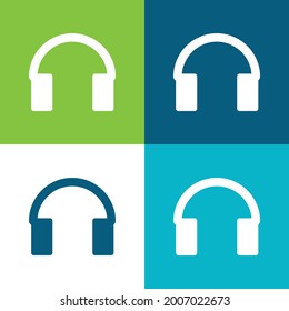 Audio Tool For Head Flat four color minimal icon set