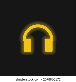 Audio Tool For Head yellow glowing neon icon