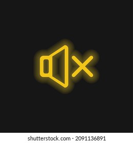 Audio Tool In Silence yellow glowing neon icon