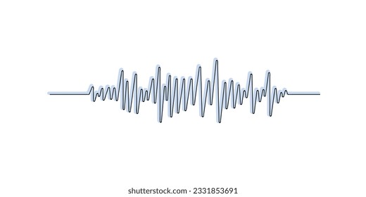 Pista de audio dibujada en una línea continua en color. Dibujo de una línea, minimalismo. Ilustración vectorial.
