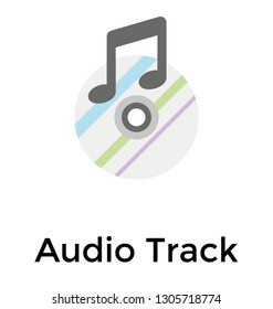 Audio track flat icon 