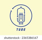 Audio tube amp vector design with electronic components concept