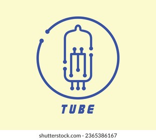 Audio tube amp vector design with electronic components concept