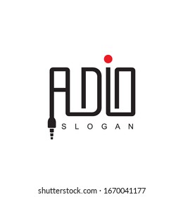 Plantilla de diseño de logotipos de tipografía de audio
