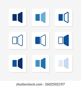 Audio UI isolated icons set