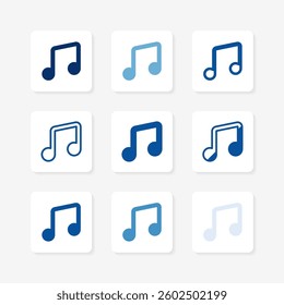 Audio UI isolated icons set